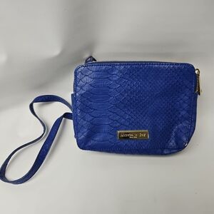 Olivia + Joy Blue  PVC Corc Crossbody Purse w/ Gray Lining